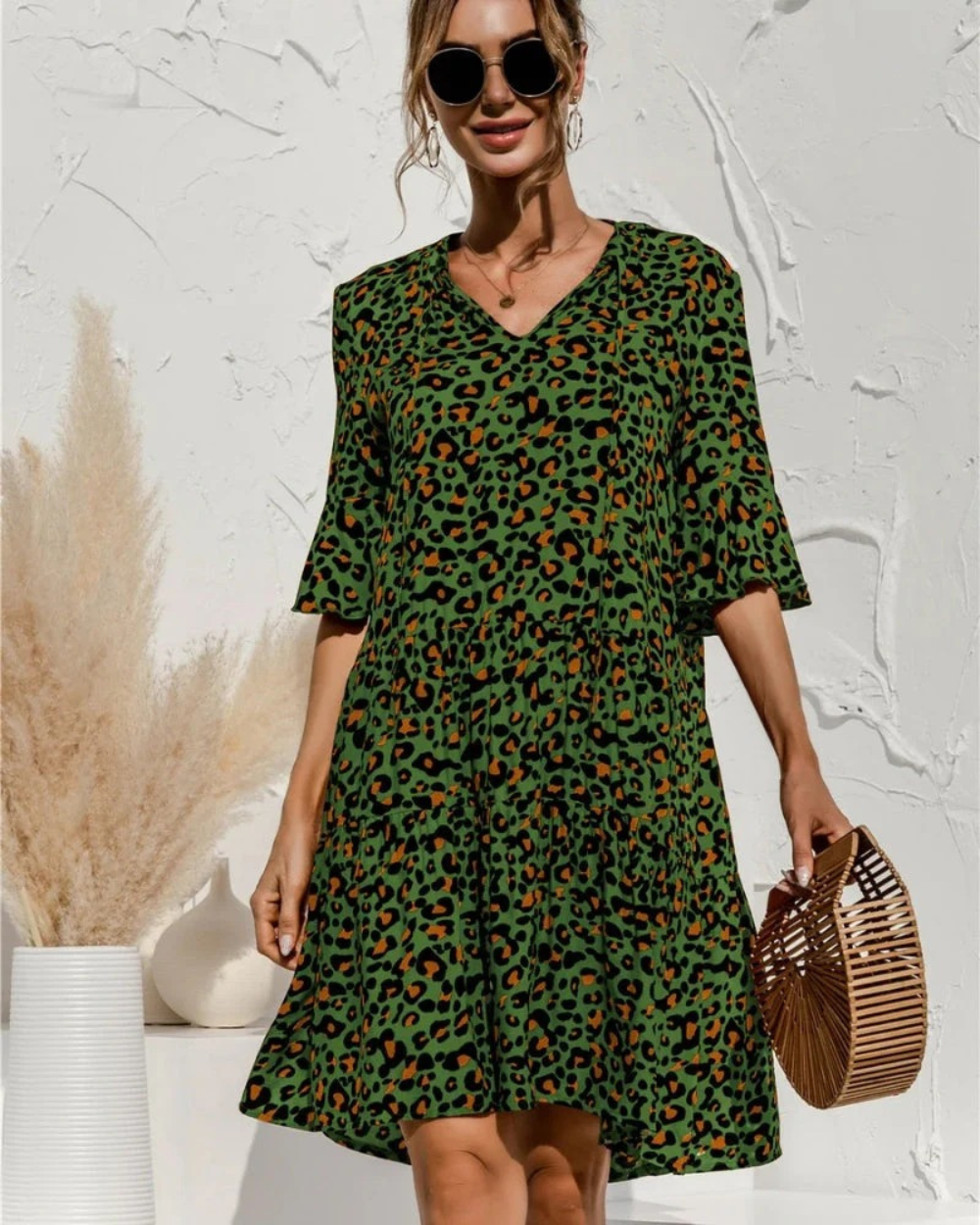 Paulina | Damen Lässiges Sommerkleid Mit Puffärmeln