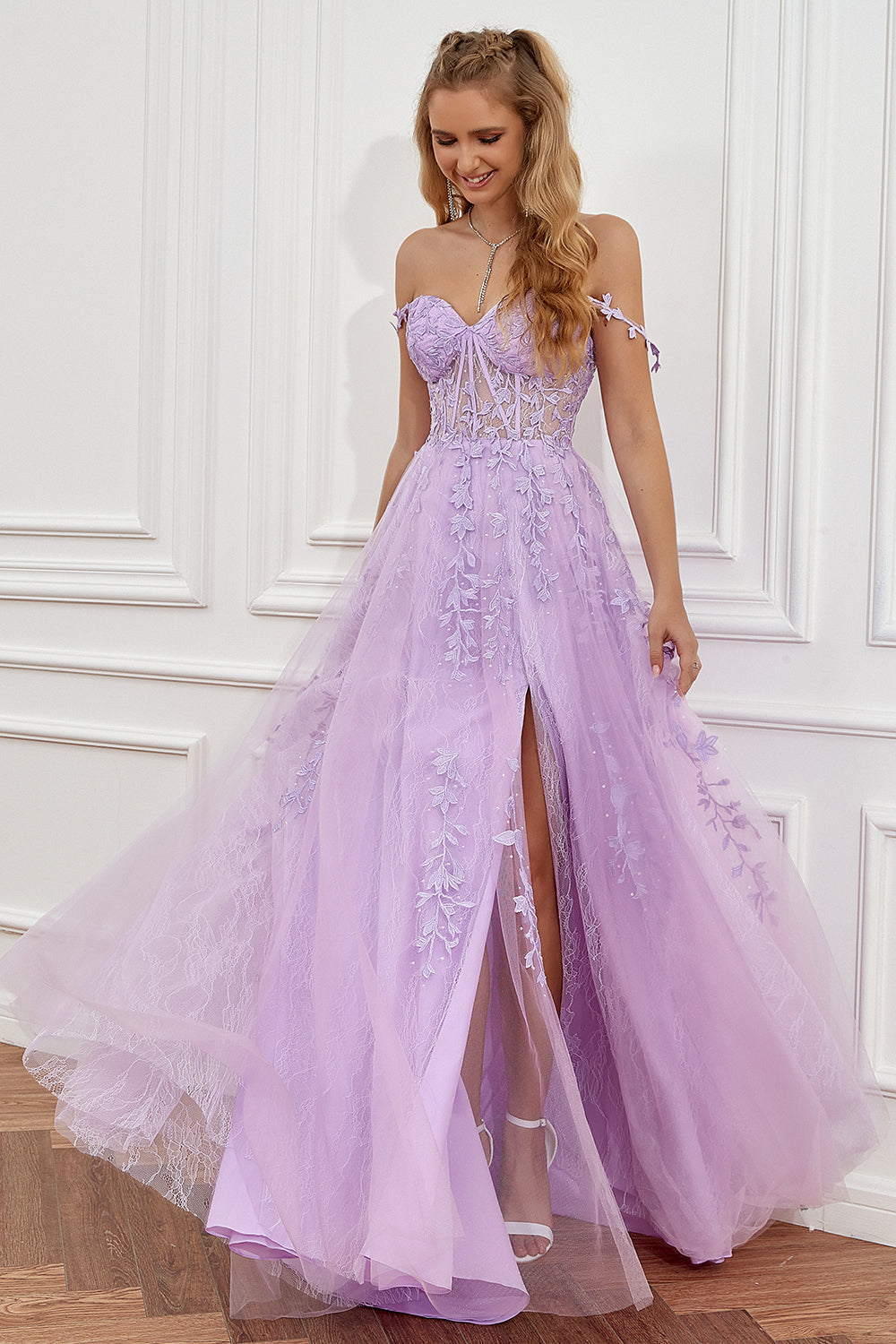 Nicole | Damen Formelles A-Linien Hochzeitsgastkleid