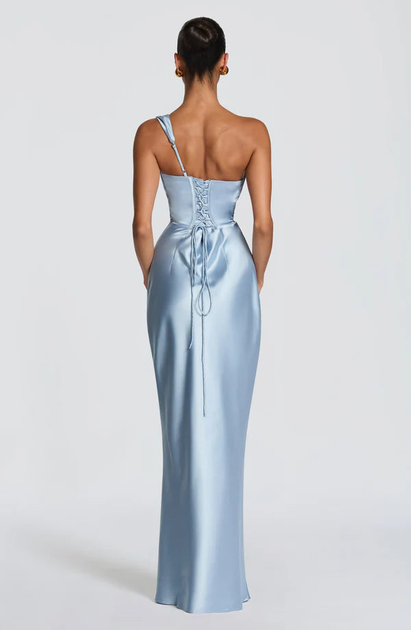 Margrit | Abito da sera elegante monospalla in satin da donna
