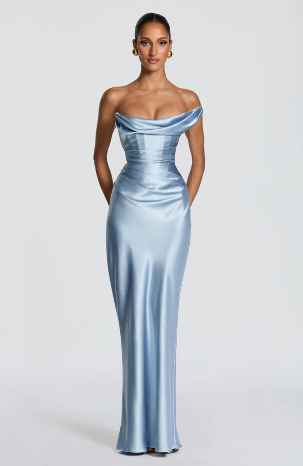 Margrit | Abito da sera elegante monospalla in satin da donna