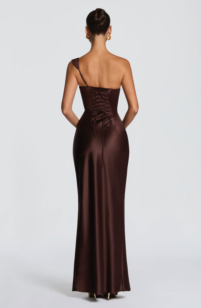 Margrit | Abito da sera elegante monospalla in satin da donna