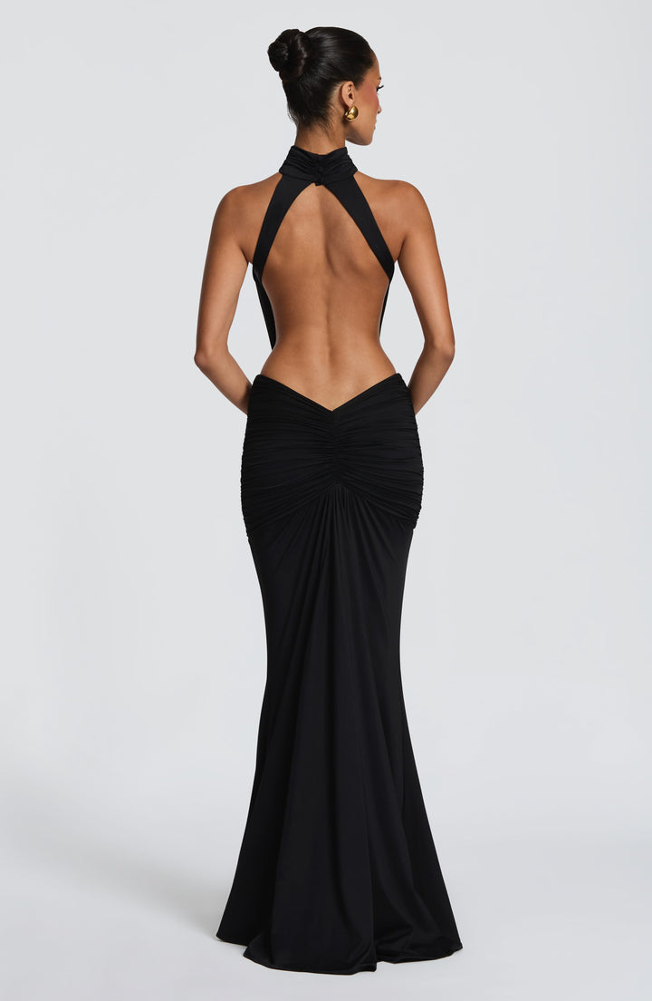 Sonja | Damen Elegantes Neckholder Abendkleid mit Rückenausschnitt