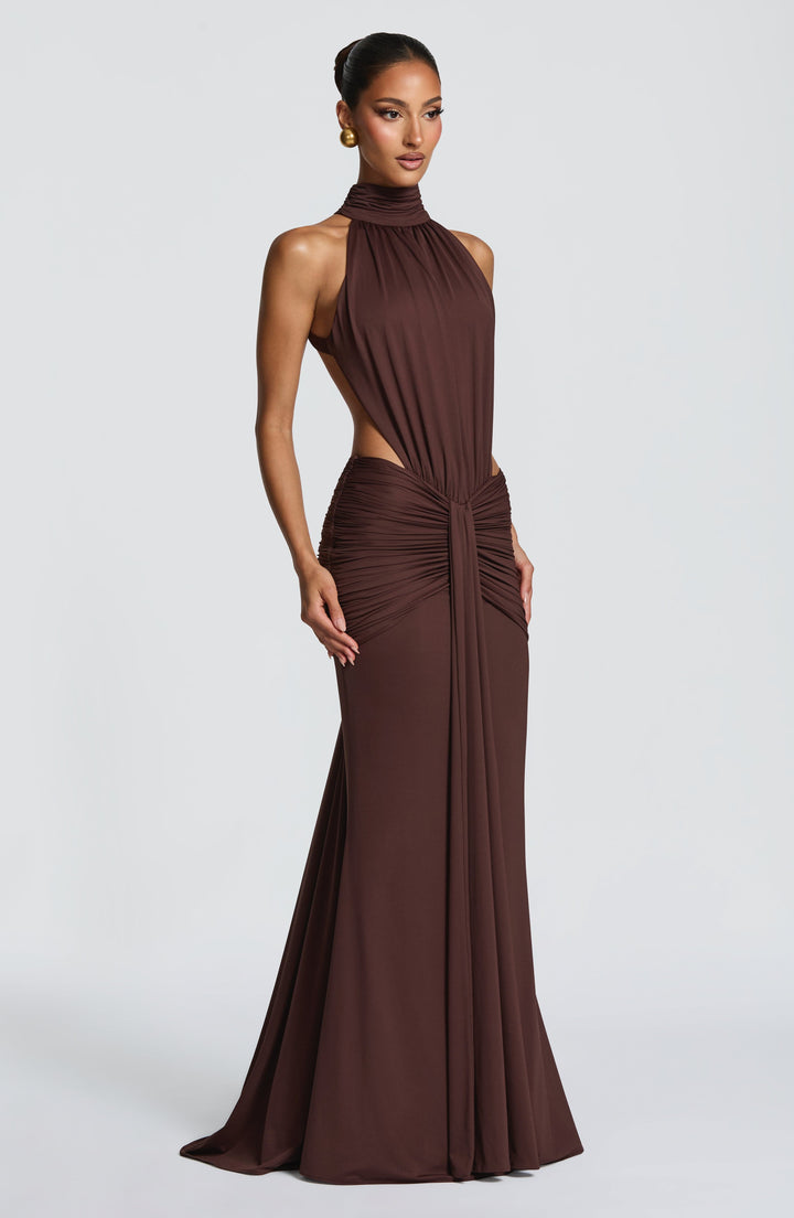 Sonja | Damen Elegantes Neckholder Abendkleid mit Rückenausschnitt