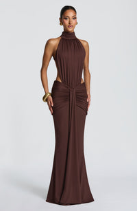 Sonja | Damen Elegantes Neckholder Abendkleid mit Rückenausschnitt
