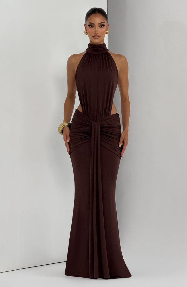 Sonja | Damen Elegantes Neckholder Abendkleid mit Rückenausschnitt