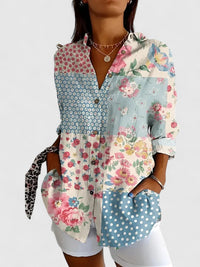 Adeline | Damen Lässig Bedruckte Tunika Bluse